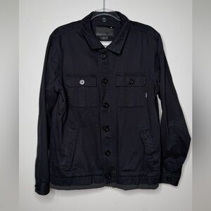 Tavik Men's Black Lightweight Button-Front Shirt Jacket